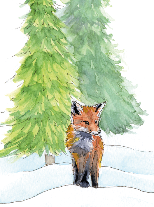 Kerstkaart Vos 5