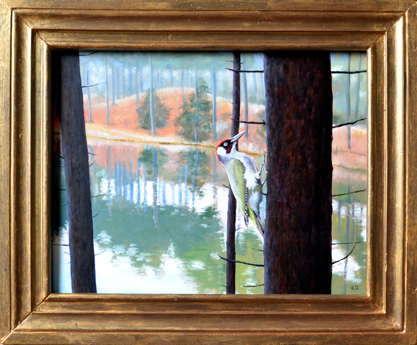 Schilderij Groene Specht - 07