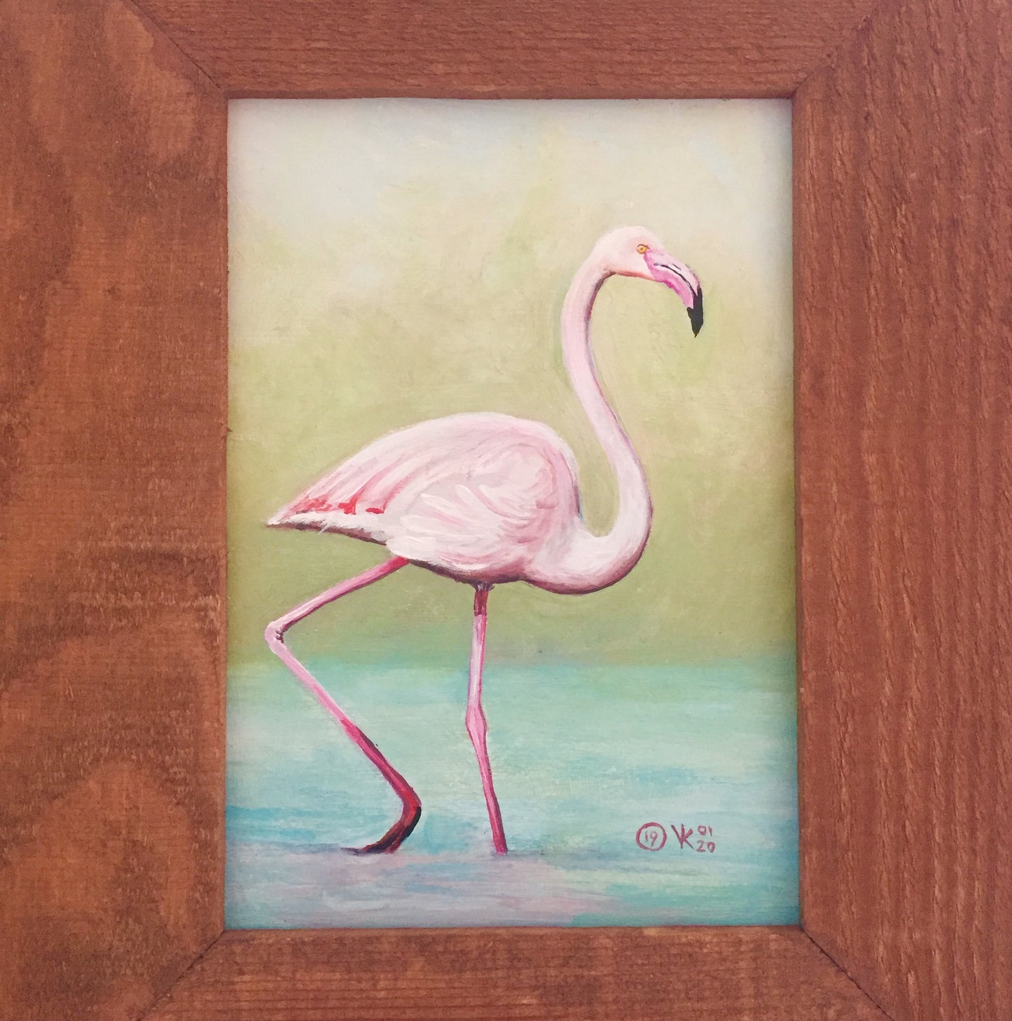 Schilderij flamingo