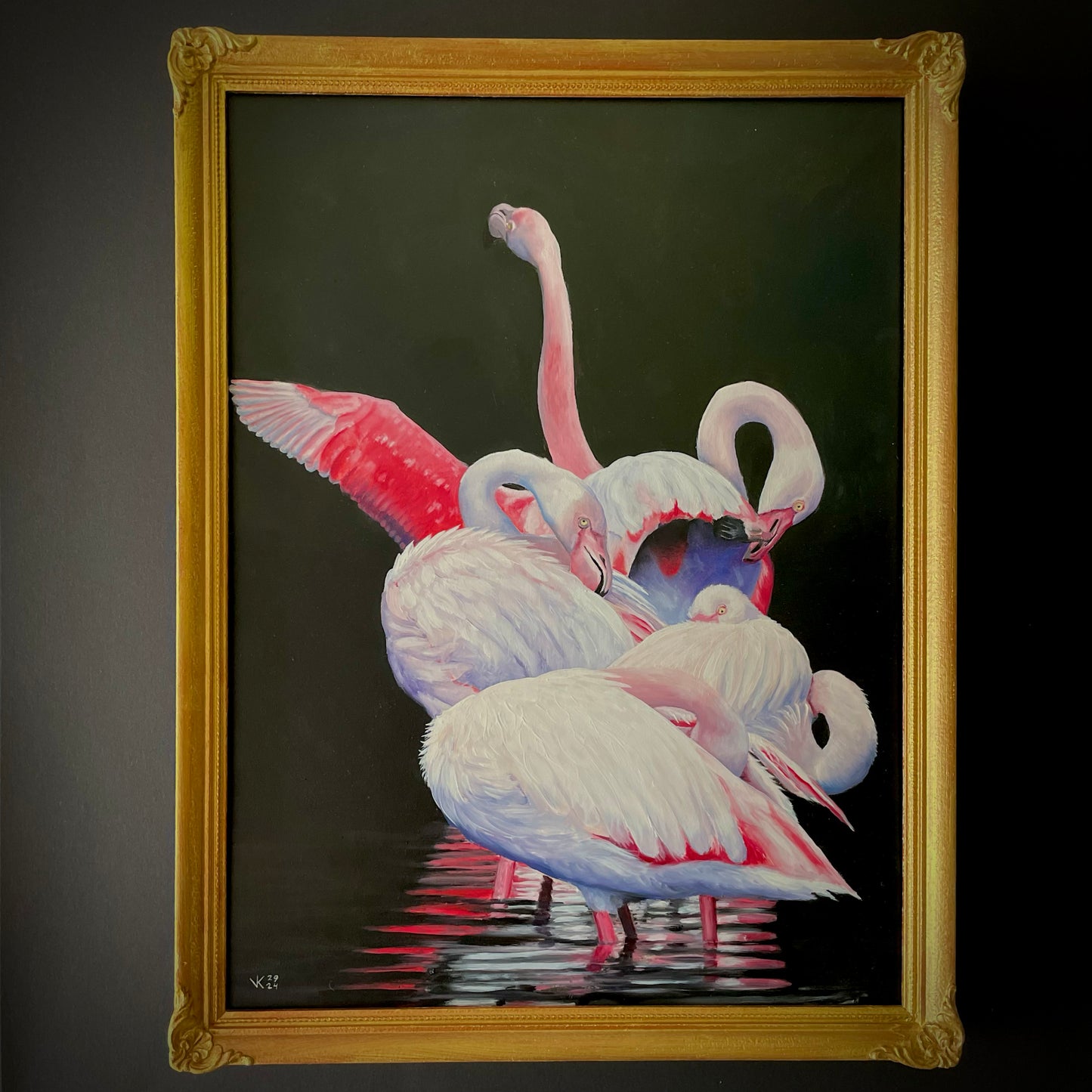 Schilderij Flamingo