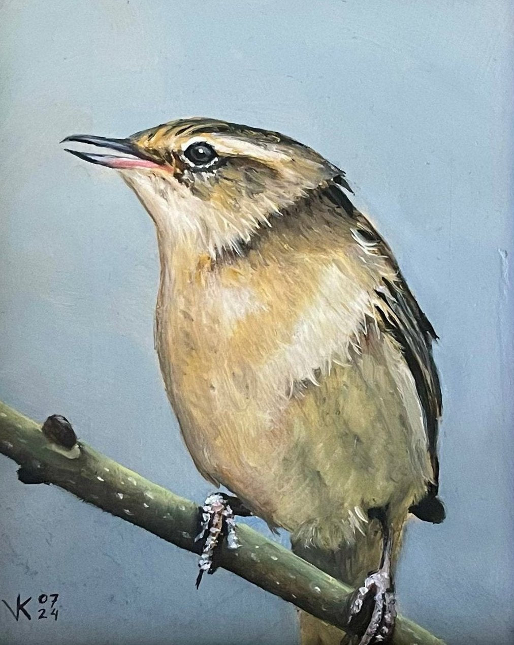 Schilderij Rietzanger