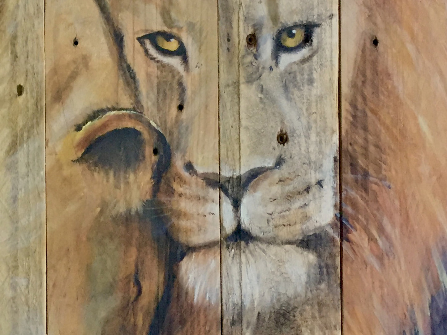 Schilderij Leeuw en leeuwin