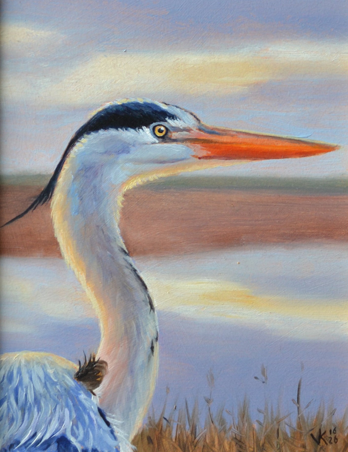 Schilderij Blauwe reiger - 16