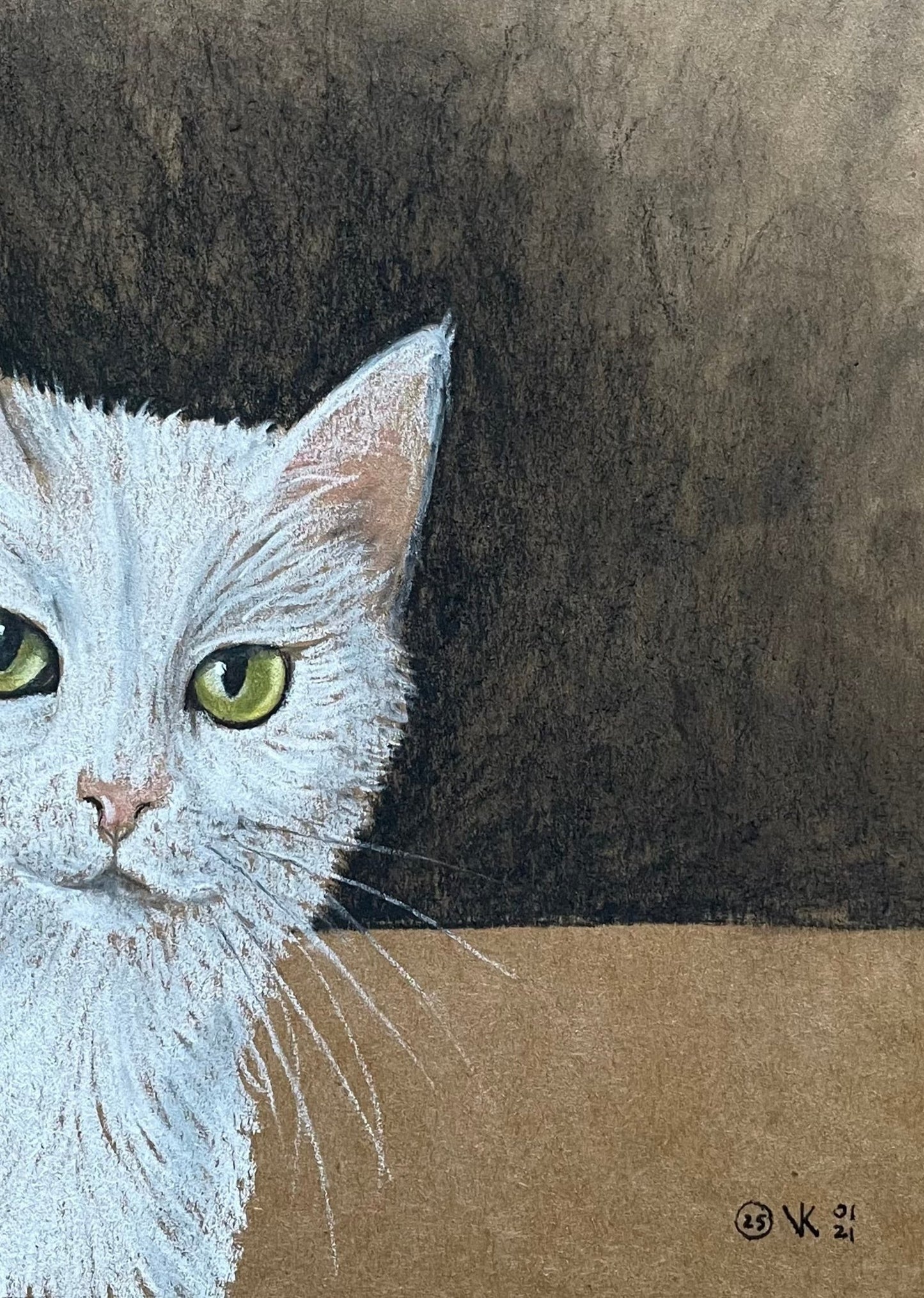 Tekening Witte poes