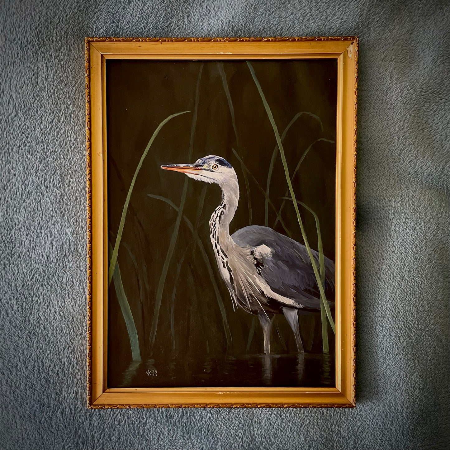 Schilderij Blauwe reiger