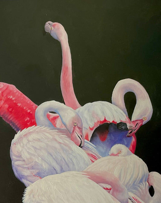 Schilderij Flamingo