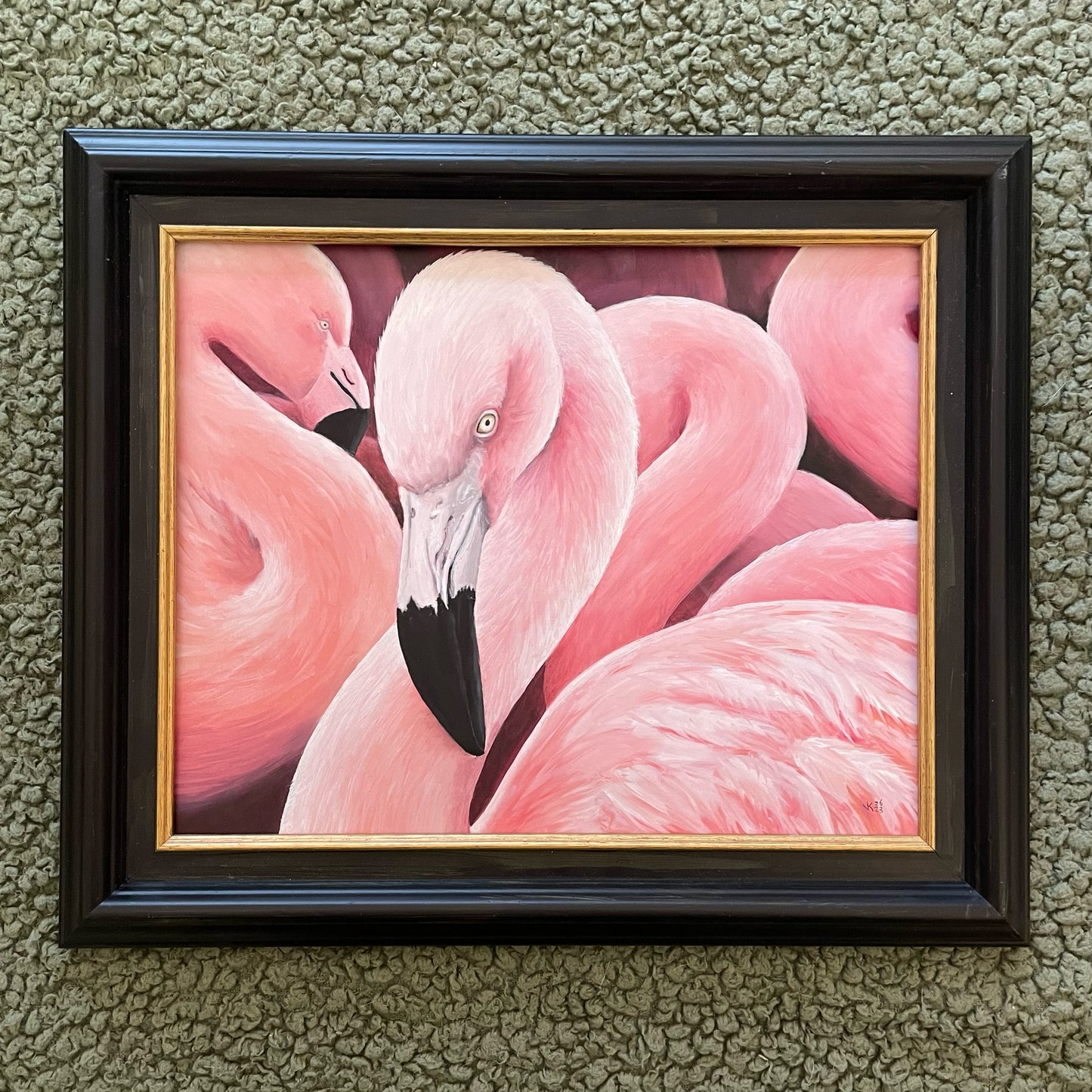 Schilderij Flamingo