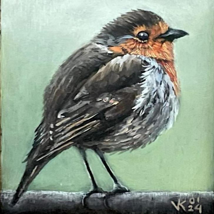 Schilderij Roodborst