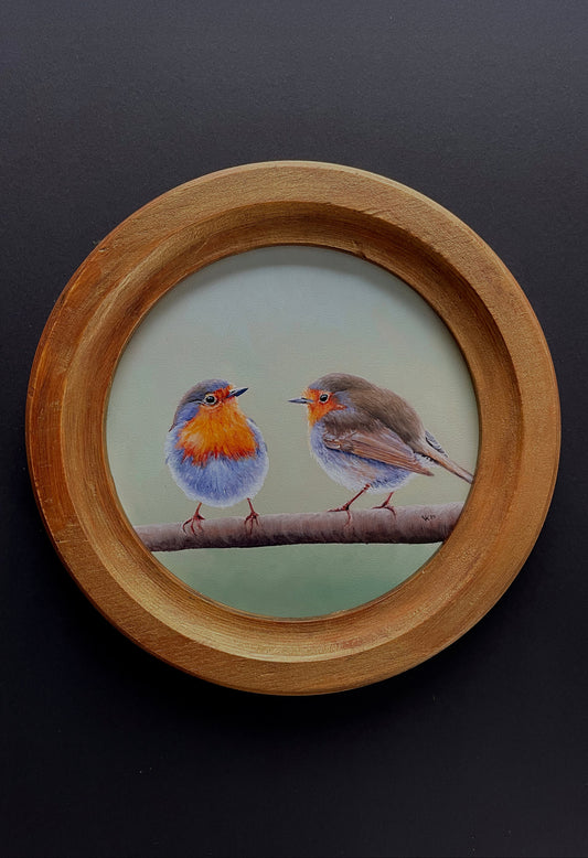 Schilderij Roodborst L