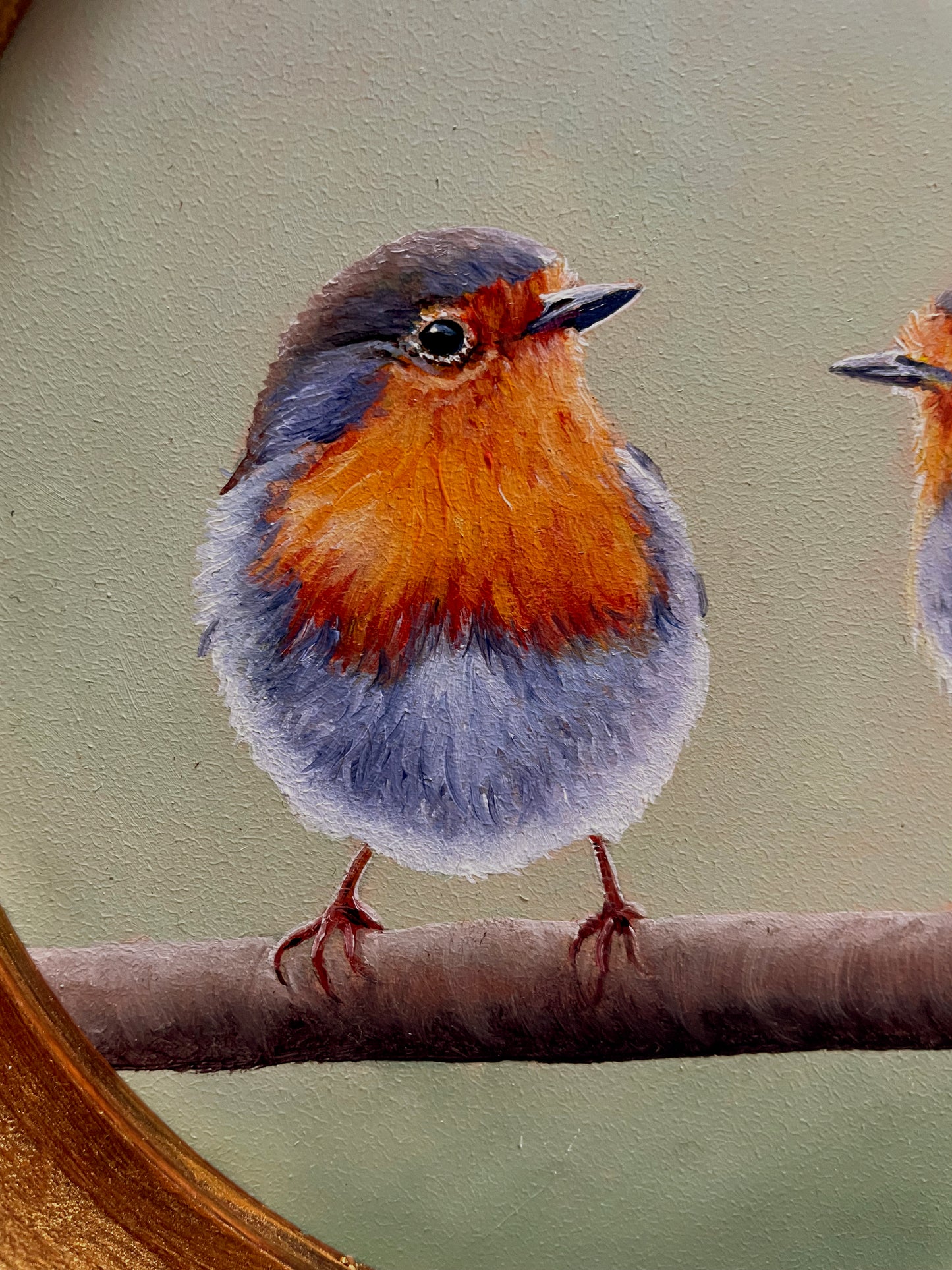 Schilderij Roodborst L