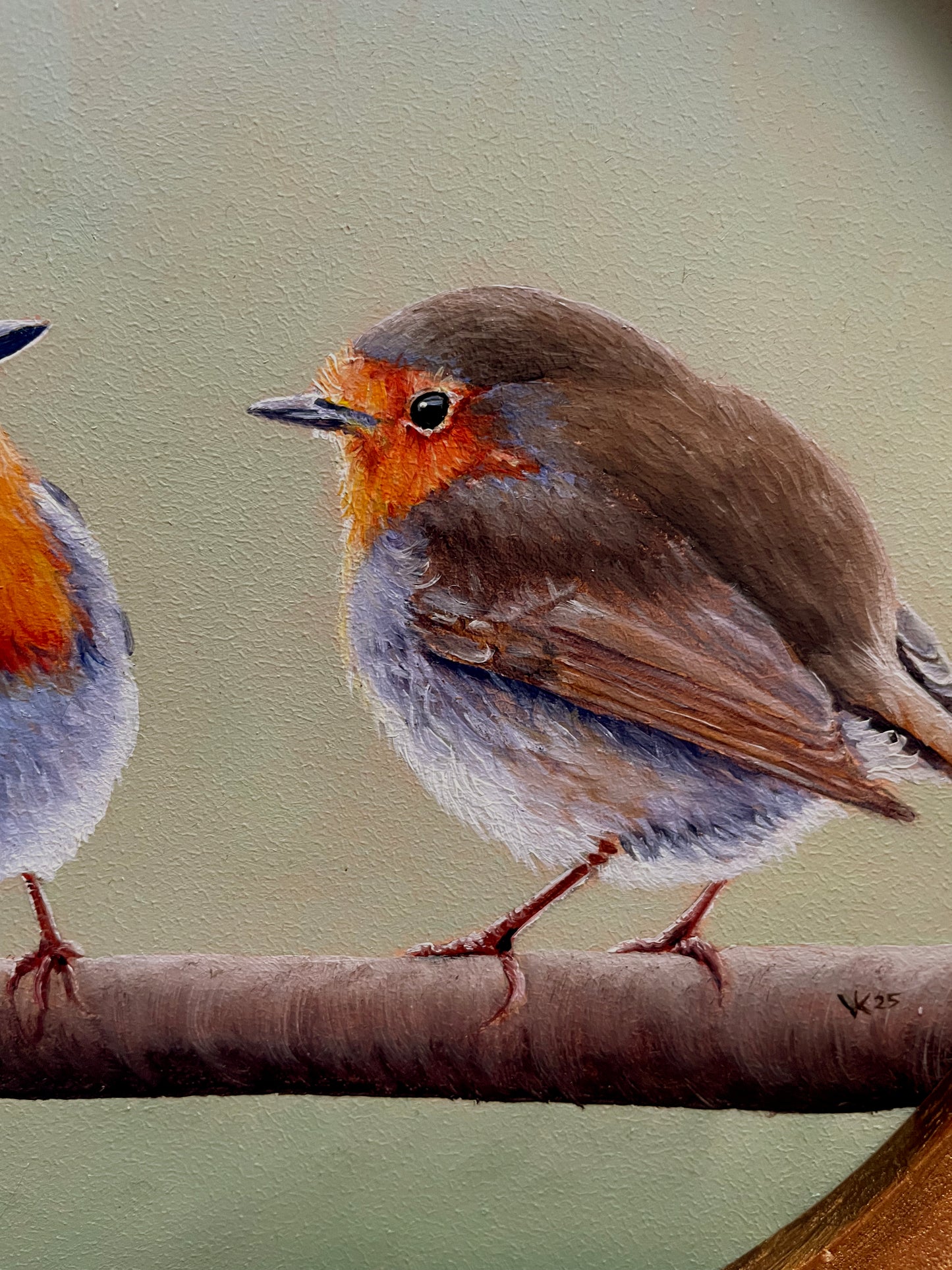 Schilderij Roodborst L