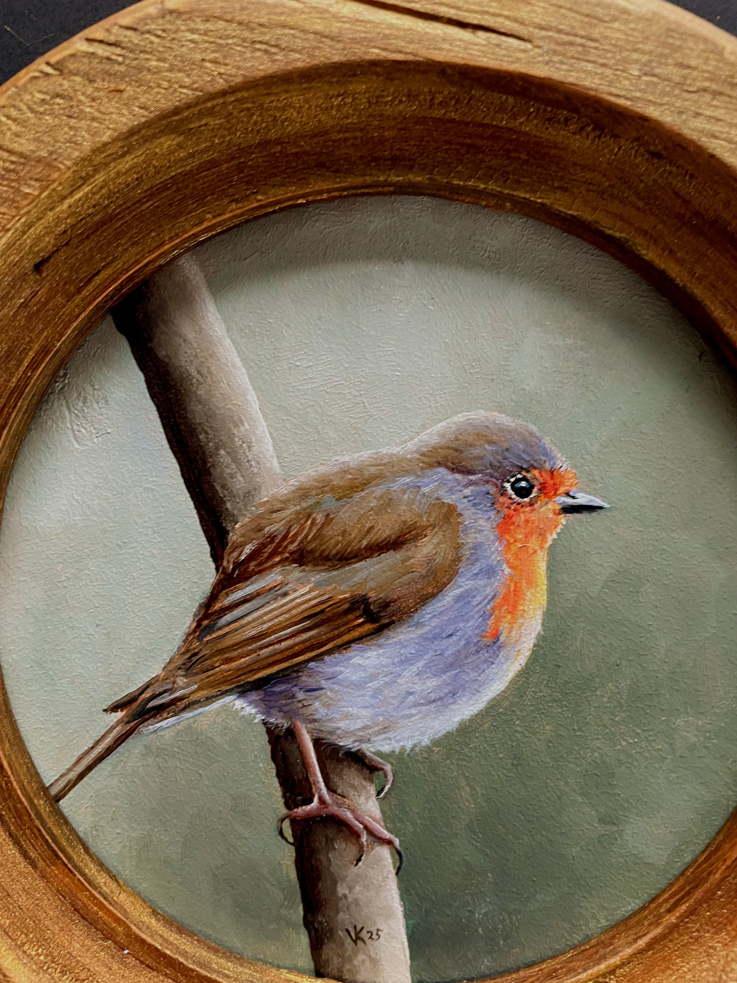 Schilderij Roodborst M